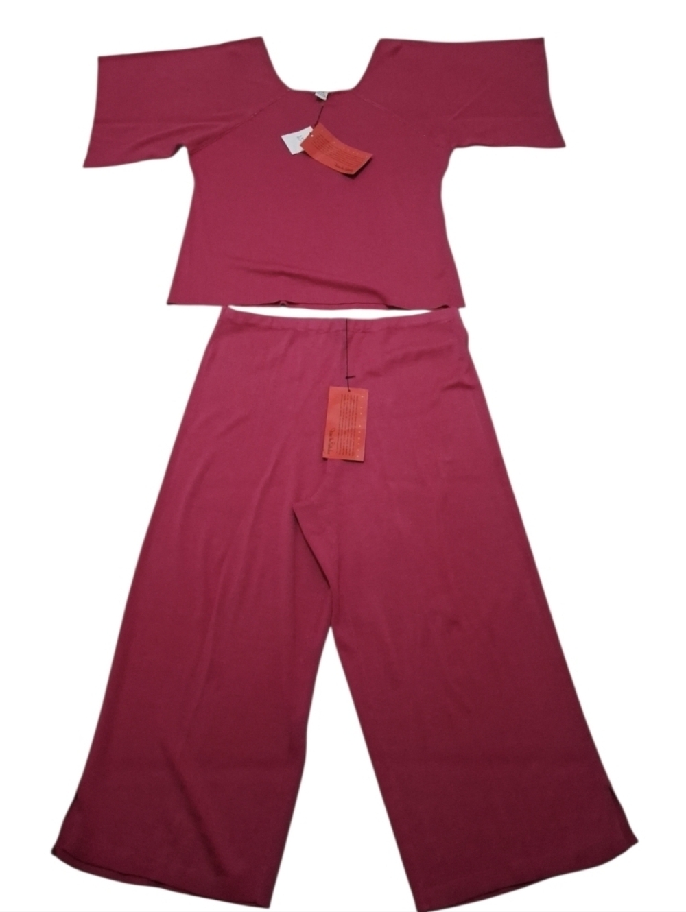 DVF Silk Assets Pink Batwing Top & Pant Set Size 1X NWT